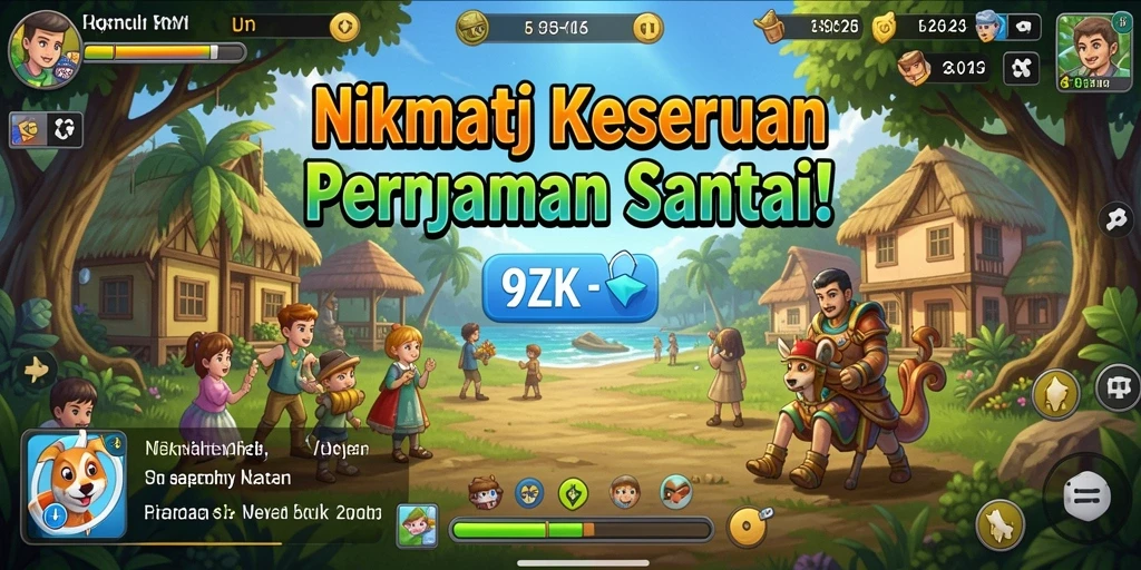 Screenshot menunjukkan gameplay seru dan karakter lucu di 9ZK.
