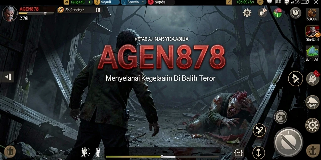 Screenshot gameplay menakutkan dari AGEN878 dengan suasana Horror yang kental.