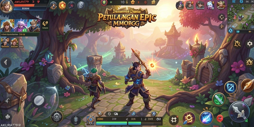 Tangkapan layar gameplay AKURAT79 menampilkan pertarungan epik dalam dunia MMORPG.