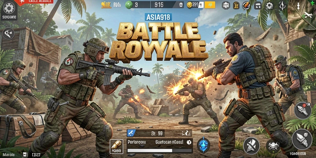 Tampilan gameplay menarik di dunia Battle Royale ASIA918.