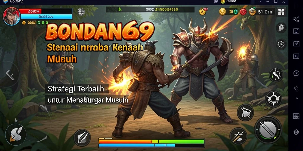 Screenshot utama BONDAN69 menampilkan pertempuran strategi yang intens.