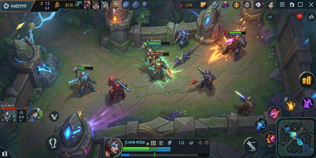 Tampilan gameplay menarik dari DMD999 dengan strategi MOBA.