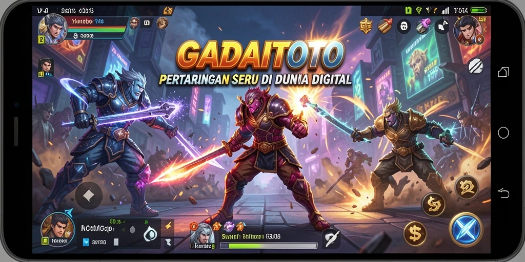 Gameplay GADAITOTO dengan pertarungan seru di arena.