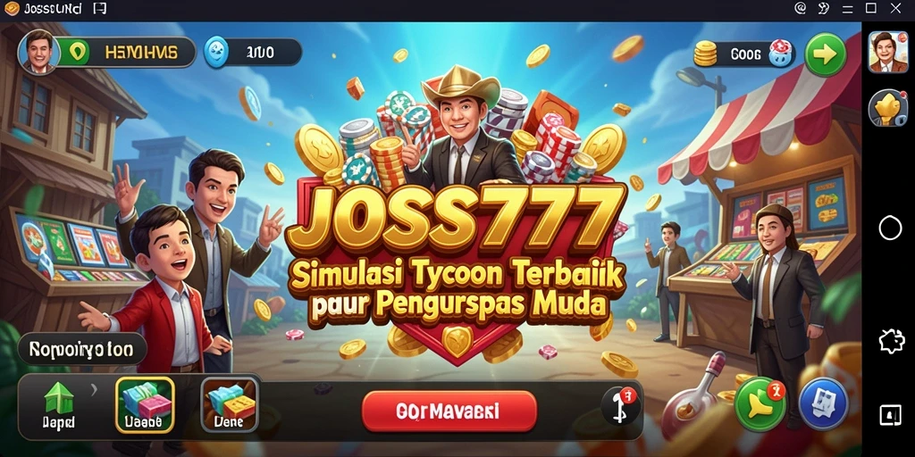 Tampilan gameplay menarik dari JOSS777 dalam simulasi Tycoon.
