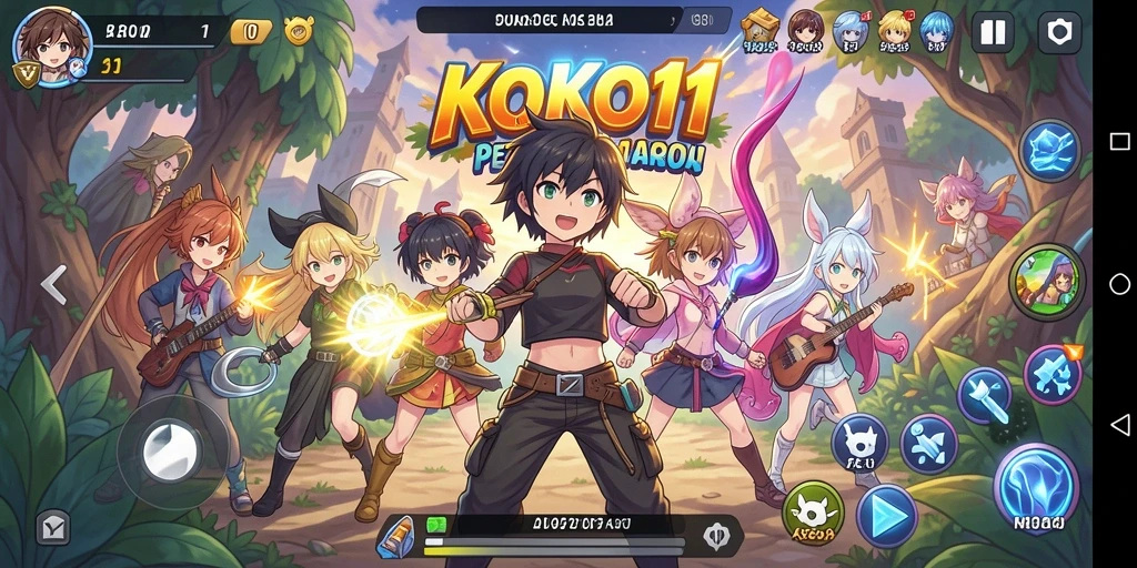 Tampilan utama gameplay KOKO11 yang penuh aksi.