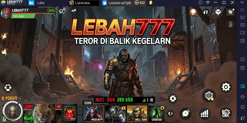 Screenshot gameplay LEBAH777 menampilkan suasana mencekam saat menjelajahi kegelapan.