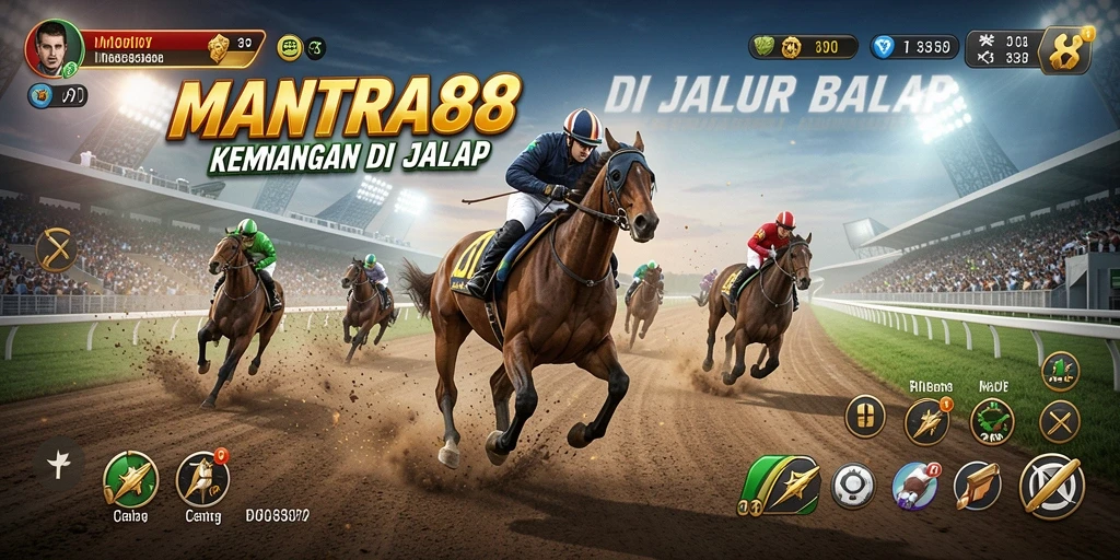 Screenshot gameplay MANTRA88 menampilkan aksi balap yang mendebarkan.