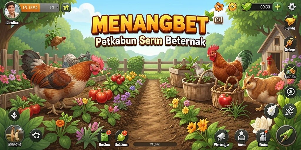 Tampilan gameplay seru di dunia pertanian dan peternakan.