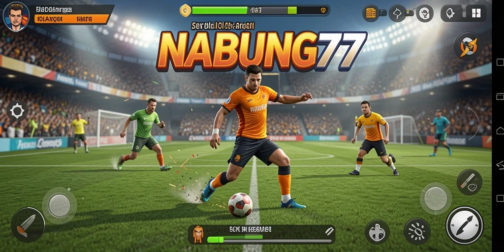 Tampilan gameplay NABUNG77 dengan aksi olahraga yang seru.