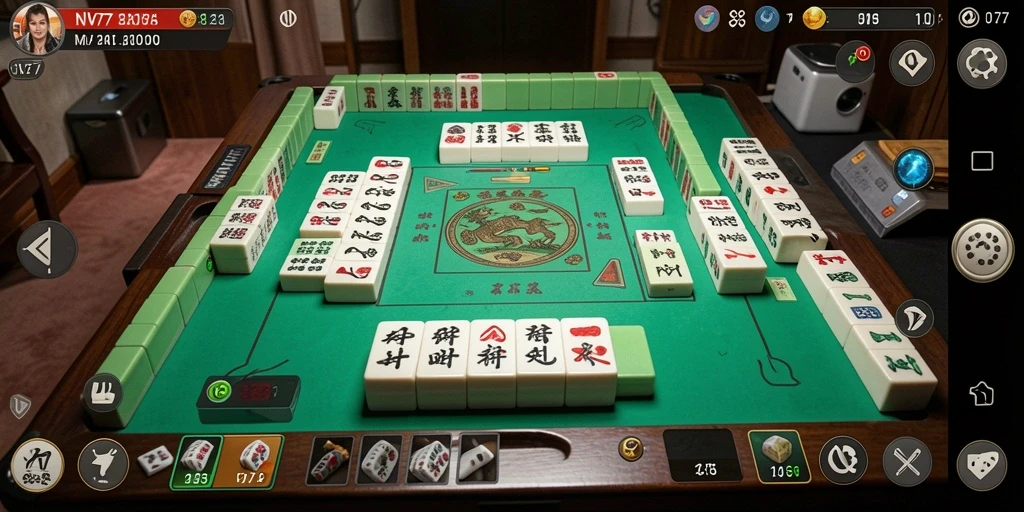 Screenshot gameplay NV77 yang menunjukkan keseruan permainan Mahjong.