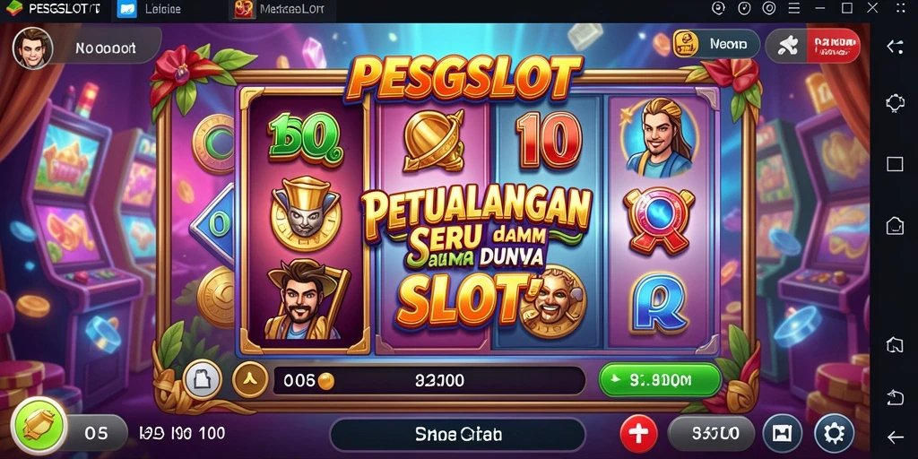 Tangkapan layar gameplay PESGSLOT menunjukkan aksi slot yang mendebarkan dalam setting petualangan.