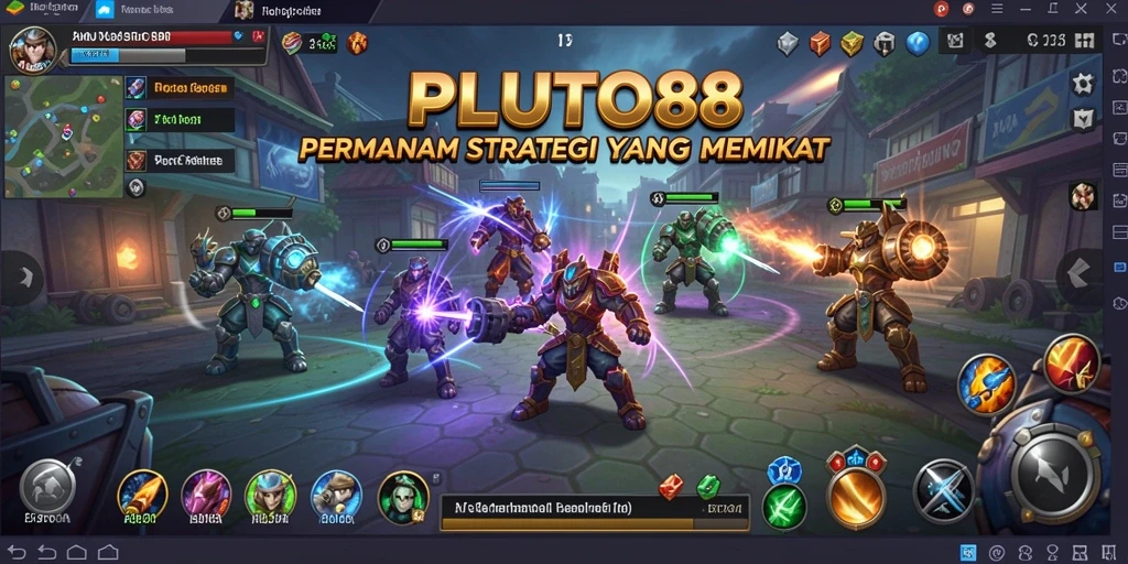 Tampilan menakjubkan dari gameplay strategi di PLUTO88.