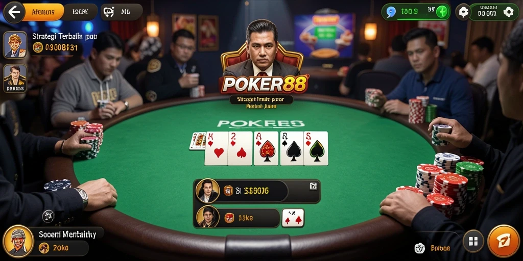 Tampilan menarik dan strategis dari gameplay POKER88.