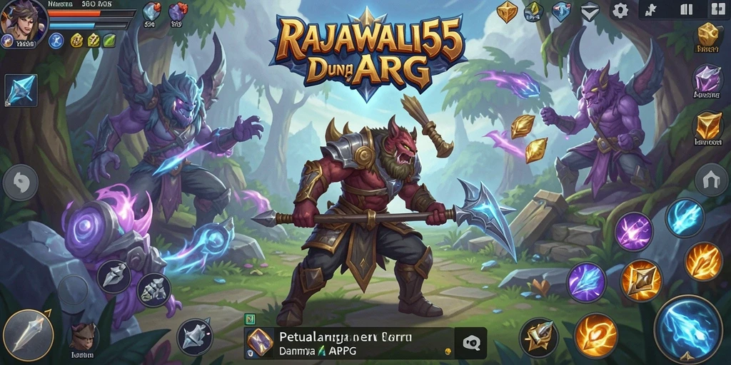 Tampilan gameplay mendebarkan dari RAJAWALI55 di dunia ARPG.