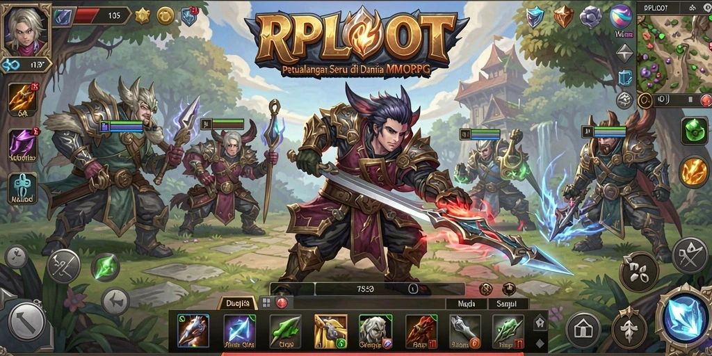 Screenshot gameplay RPLOOT dengan petualangan seru di dunia MMORPG.
