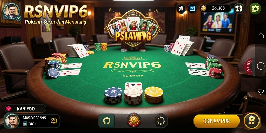 Tampilan gameplay Poker yang menarik dan interaktif di RSNVIP6.
