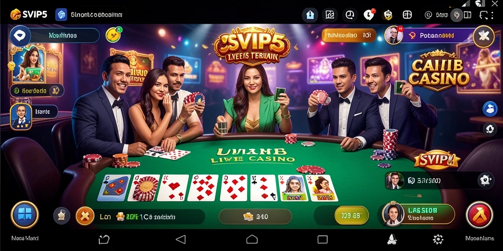 Tampilan mendebarkan dari gameplay Live Casino SVIP5 dengan dealer langsung.