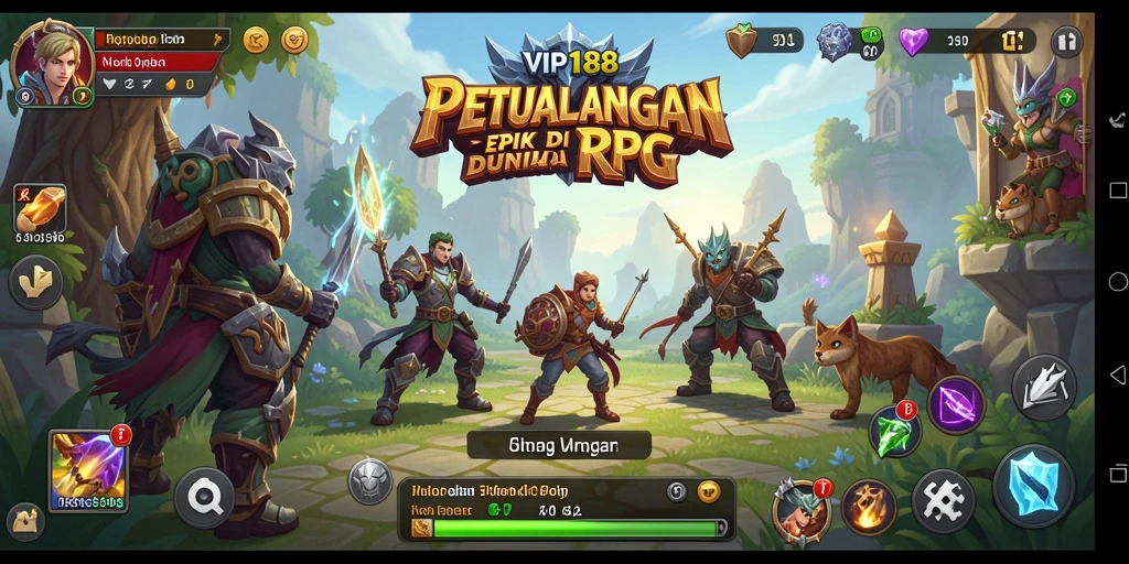 Tampilan gameplay RPG VIP188 yang menarik dan epik.